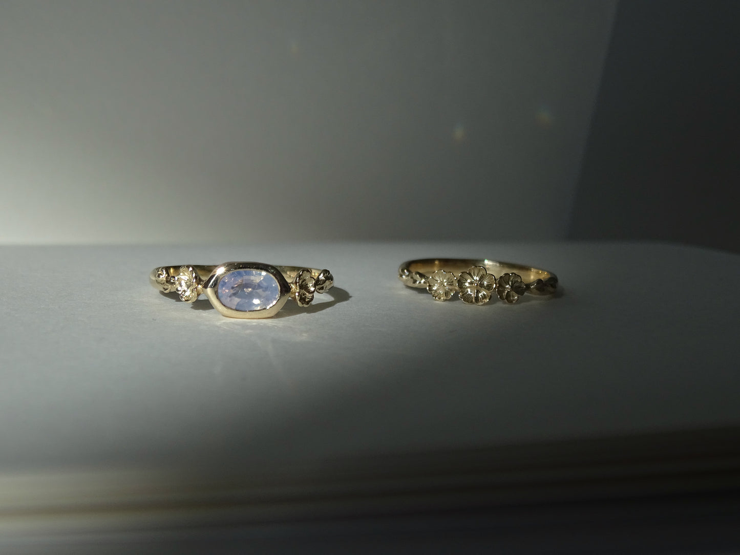 Cherry Blossom Bridal Rings ∙ Custom Design