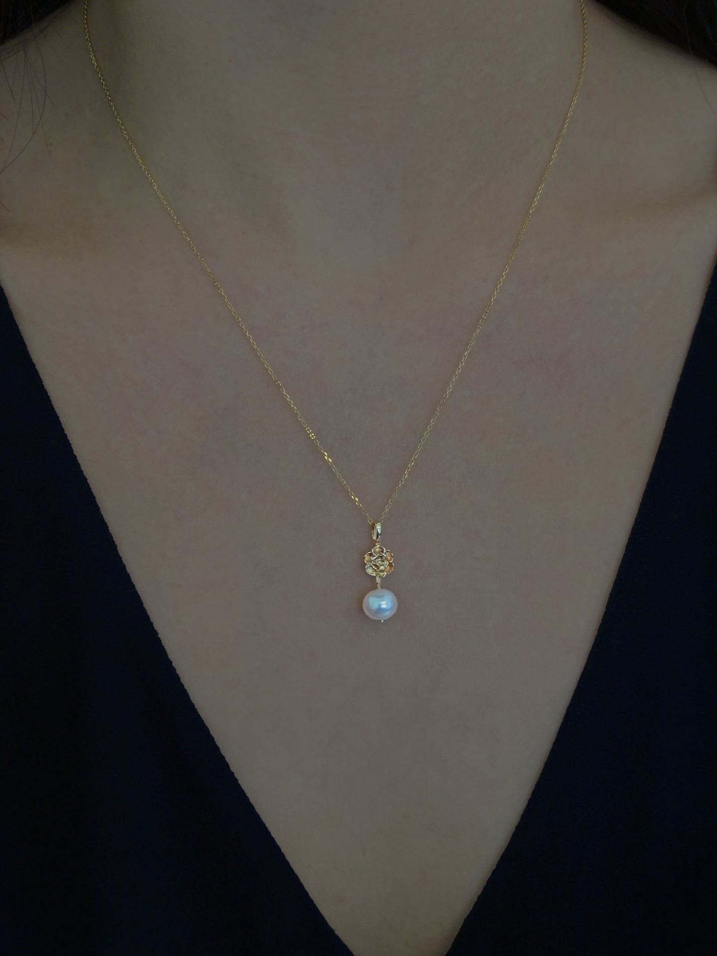 Peony Charm ∙ Vintage Pearl Drop